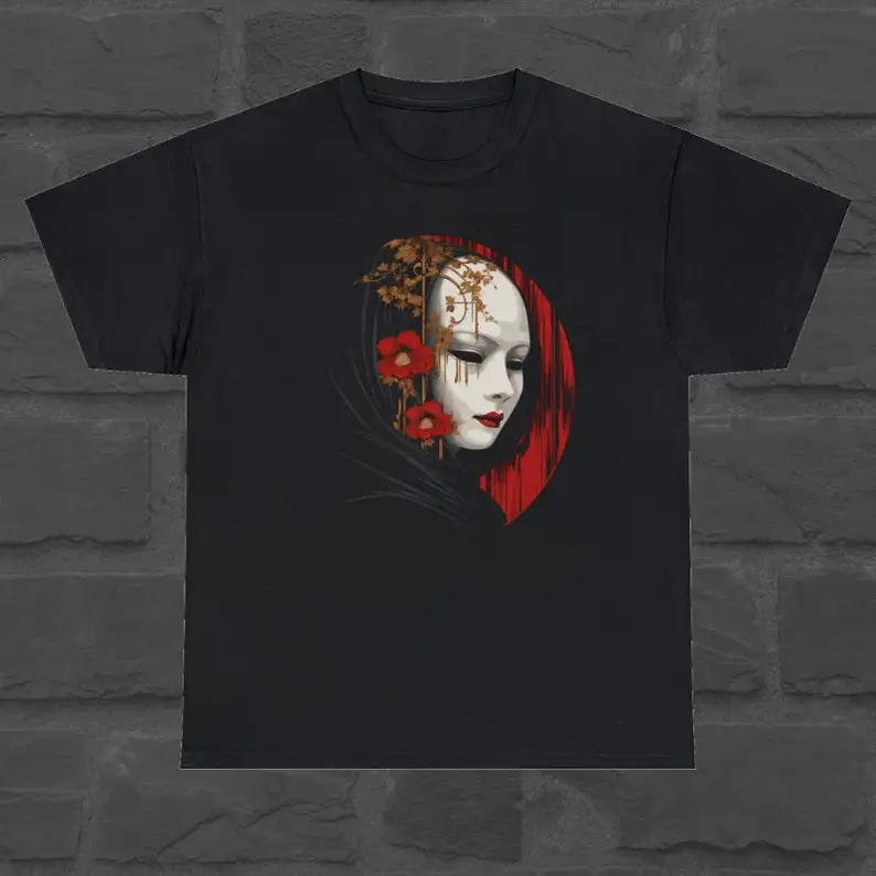 Japanese Geisha T-Shirt Harajuku Japanese  Geisha Anime Girl Japanese Streetwear Anime Anime Merch