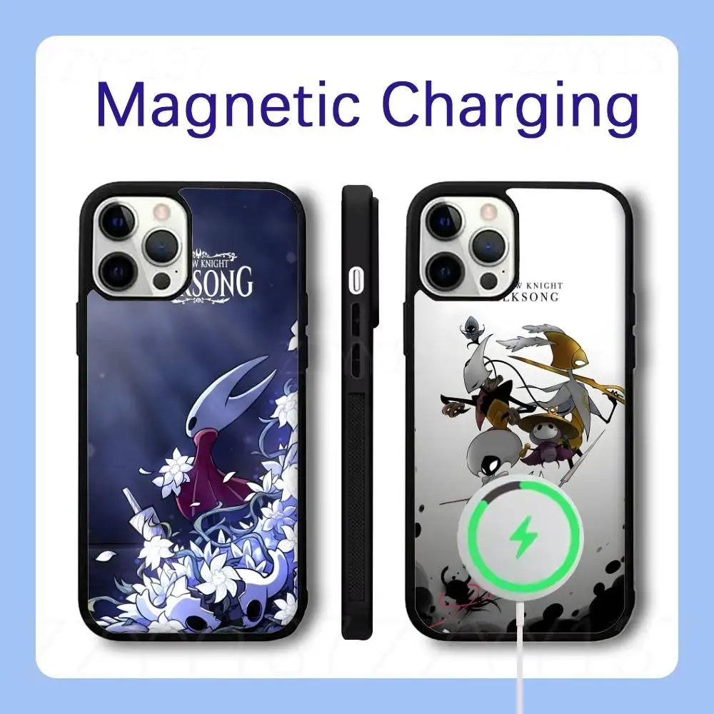 

H-Hollow Knight Silksong Phone Case For iPhone 16,15,14,13,12,11,Pro,Max,Plus,Mini,SE Magsafe Magnetic Wireless Charging