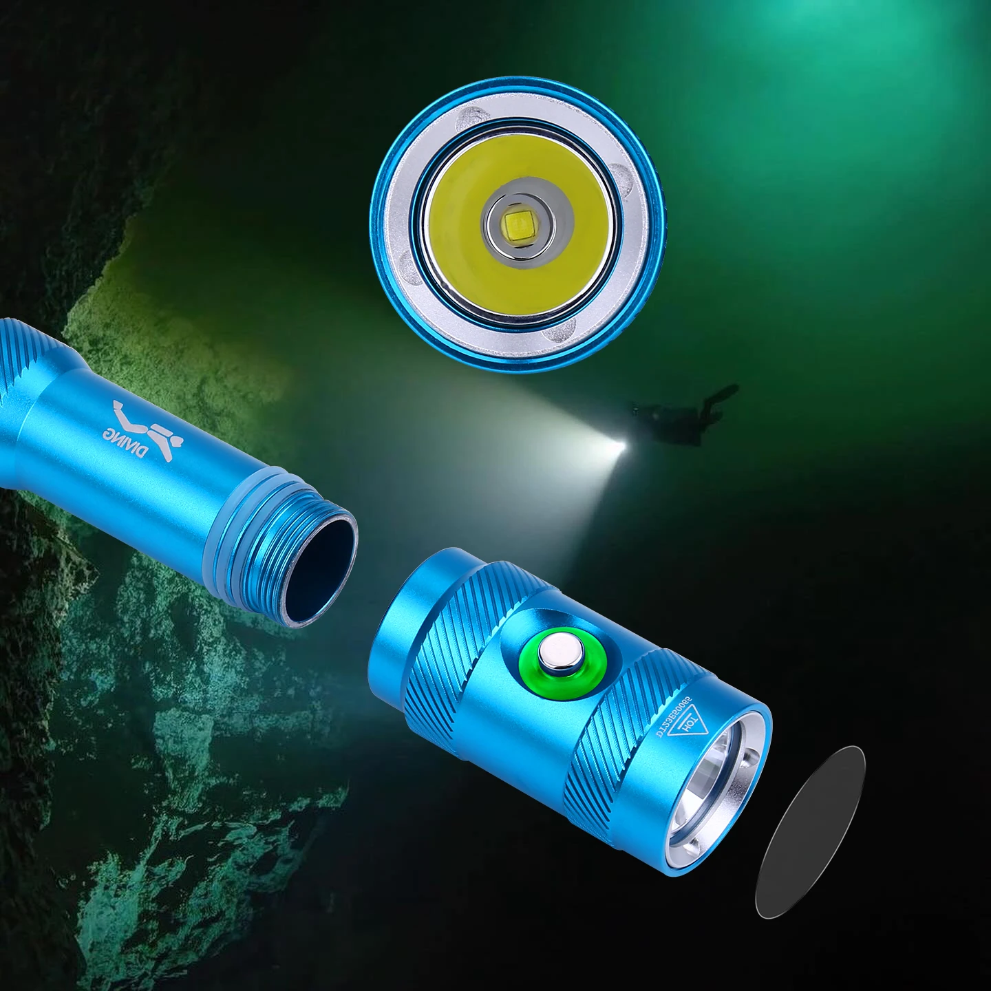 ultra strong flashlight Diving Flashlight, 1050 Lumen High Brightness, IP68 Waterproof, Long Battery Life