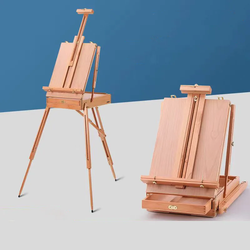 Italian Beech Wood Sketching Oil Painting Easel Portable Handheld Rack Foldable Outdoor Paint from Life Wooden Display Frame