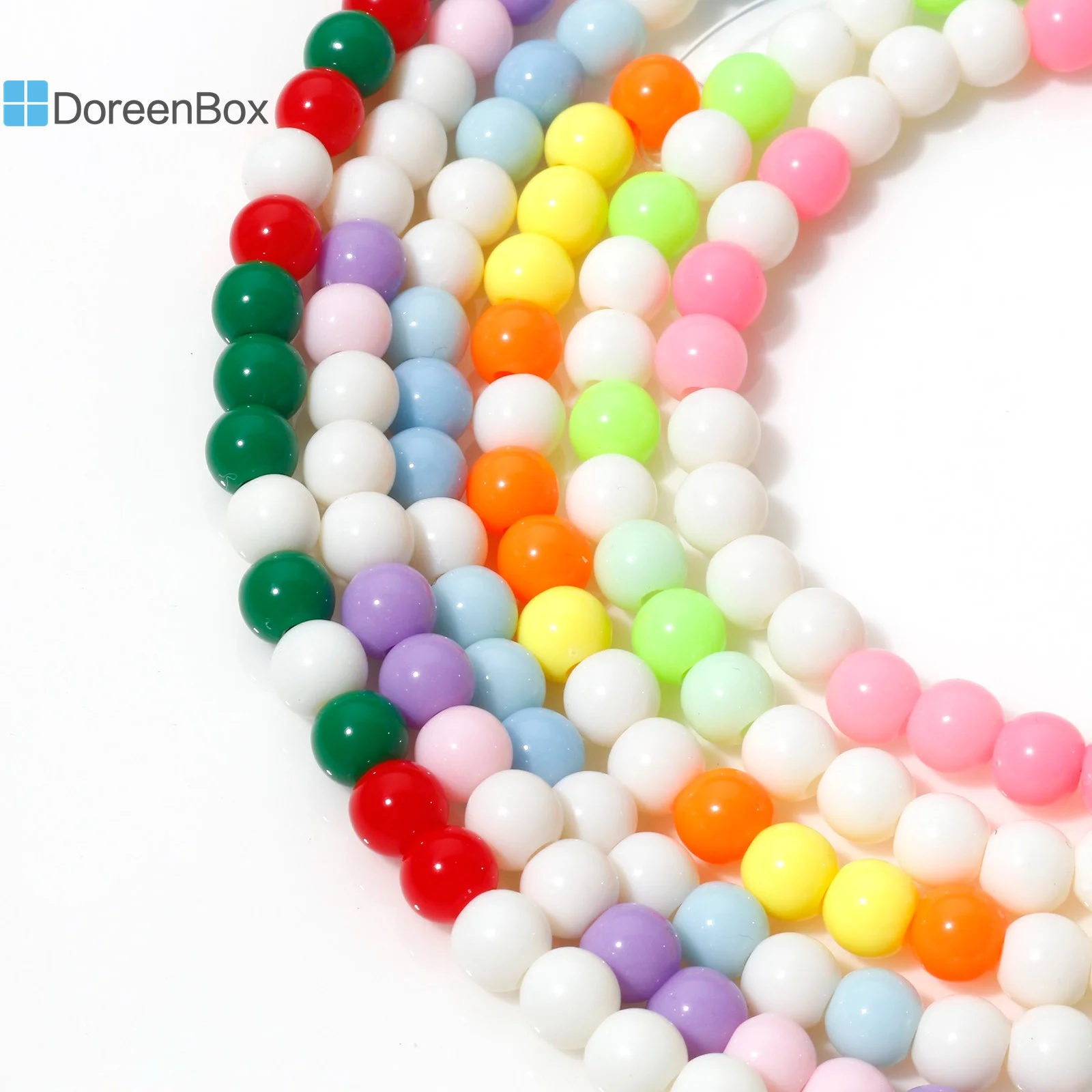 Acrylic Beads 6mm Random Color Round Beads for DIY Bracelet Necklace Jewelry , Hole: Approx 1.6mm, 1 Packet(Approx 100PCs)