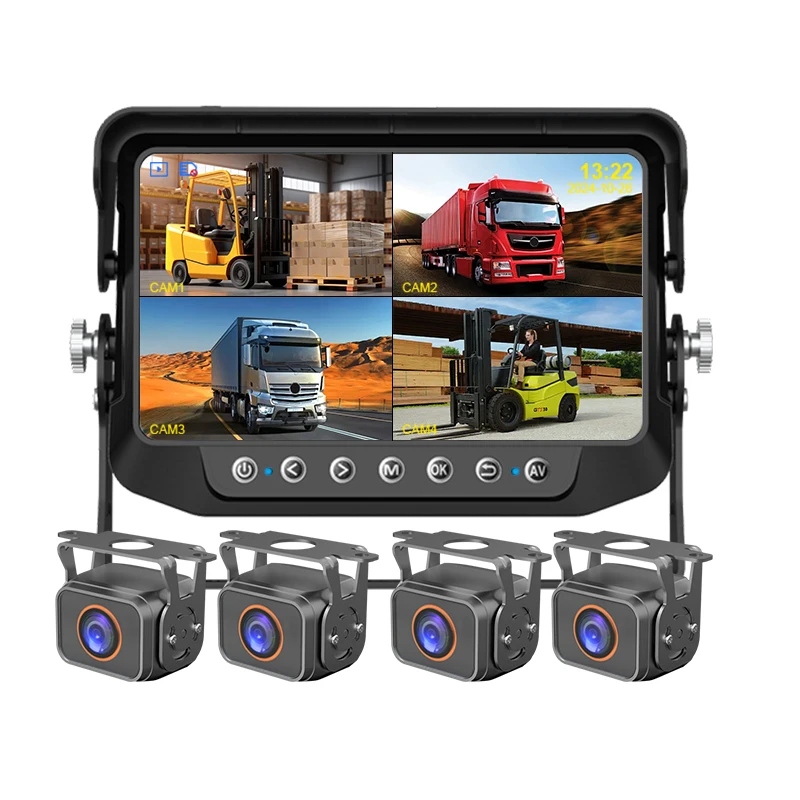 【Hot Selling】Waterproof 7 Inch IPS Screen Built-in DVR Function with Wireless Backup   for Forklift Work