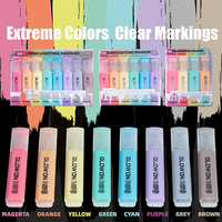 4/6/8 Macaron Colors Highlighter Set Soft Oblique Tip Quick Dry Mild Neon Markers Note Taking Journaling School Office Supplies