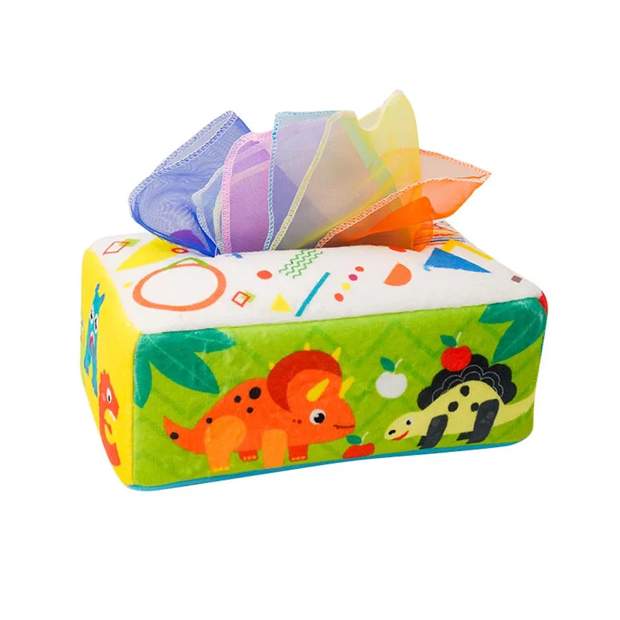 Giocattoli Montessori Scatola per fazzoletti per bambini Carta morbida Esercizio per dita per bambini Attività di apprendimento educativo Giocattolo di peluche sensoriale per giochi per bambini