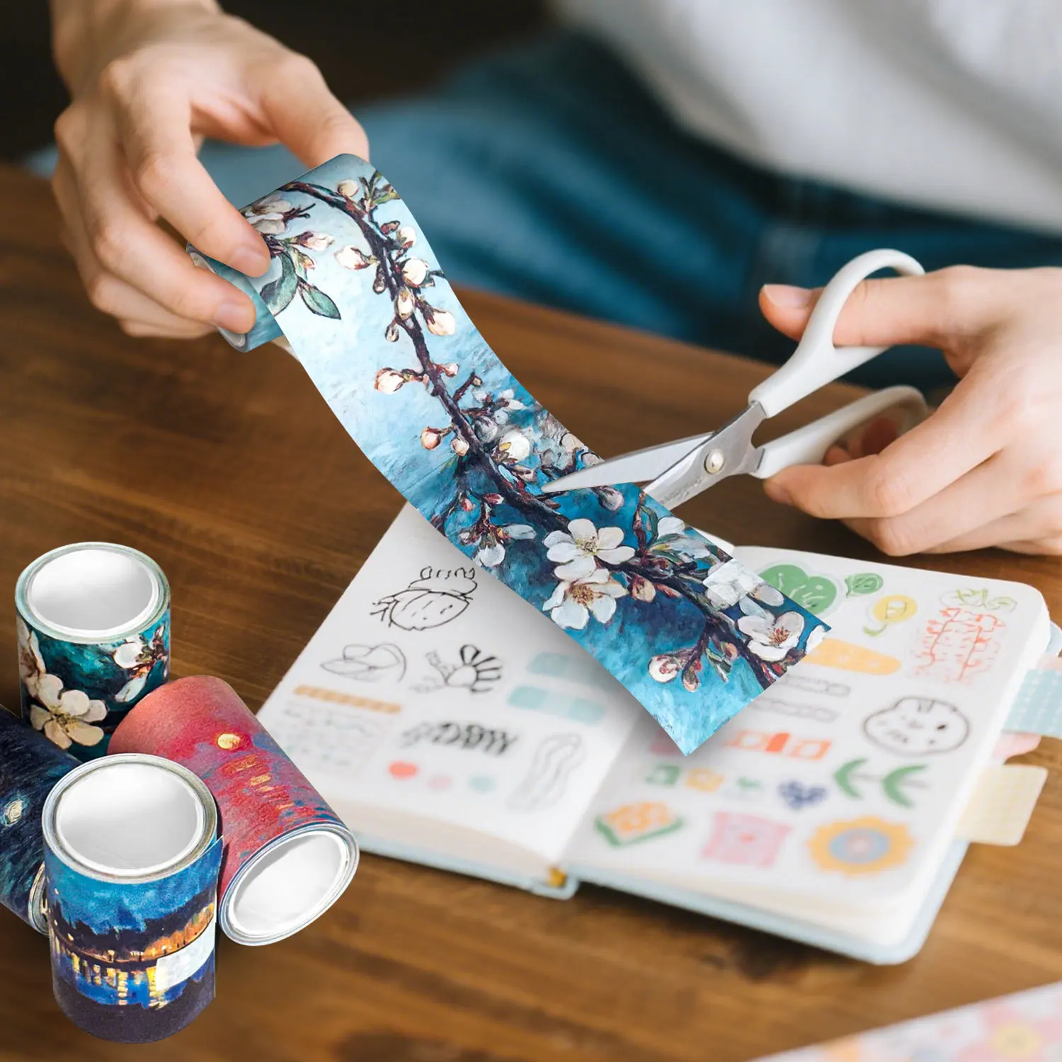 50mm*200cm Vintage Oil Painting Landscape Washi Tape Creative DIY Journal Material Collage Scrapbooking Stationery