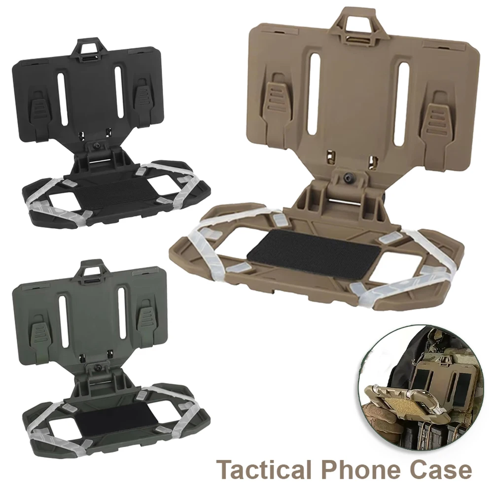 Soporte para teléfono móvil para chaleco táctico, con accesorio Molle para navegación, soporte plegable de acceso rápido, soporte para el pecho.