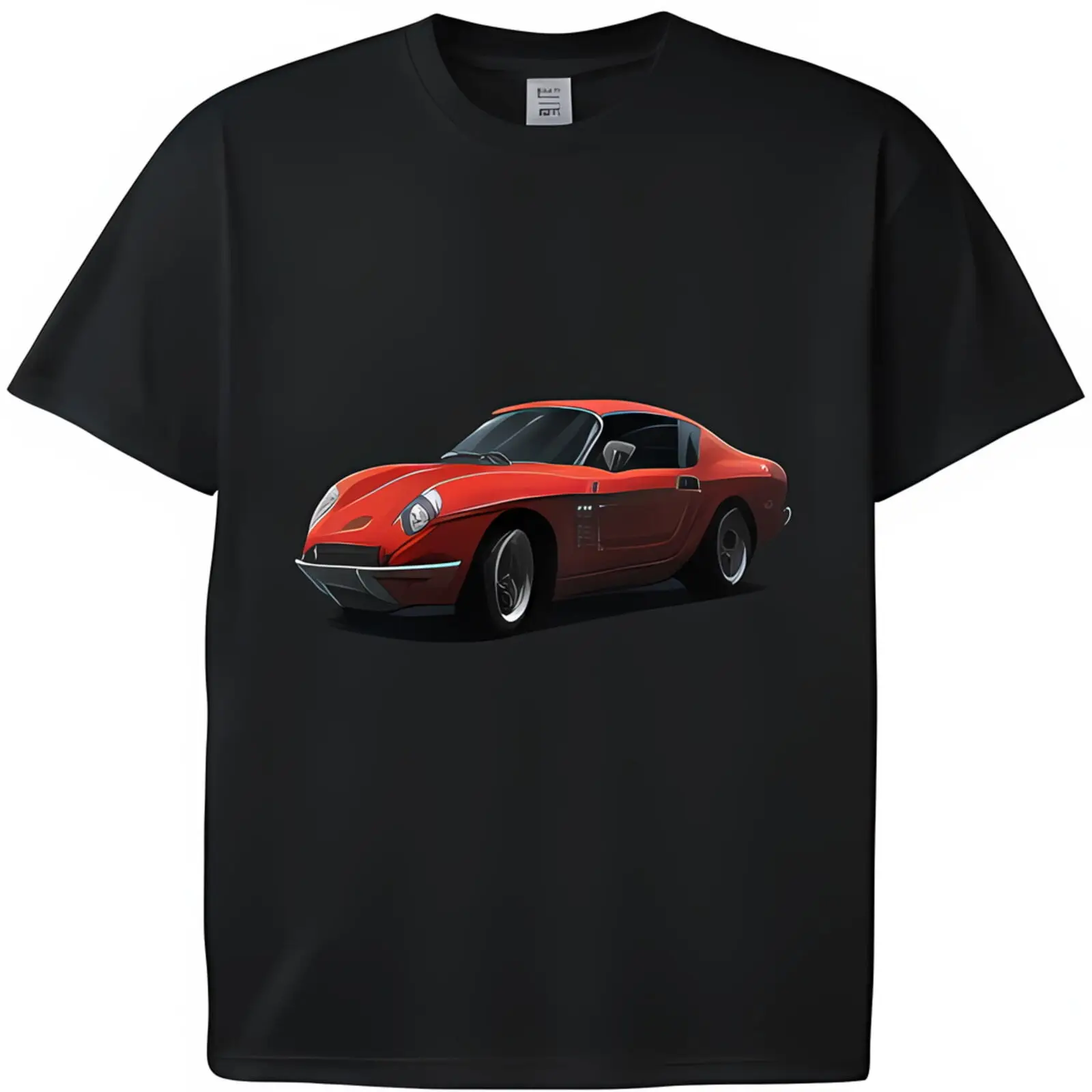 

Classic Cartoon Graphic Black Modern Design Illustration Red Car Print T-Shirt