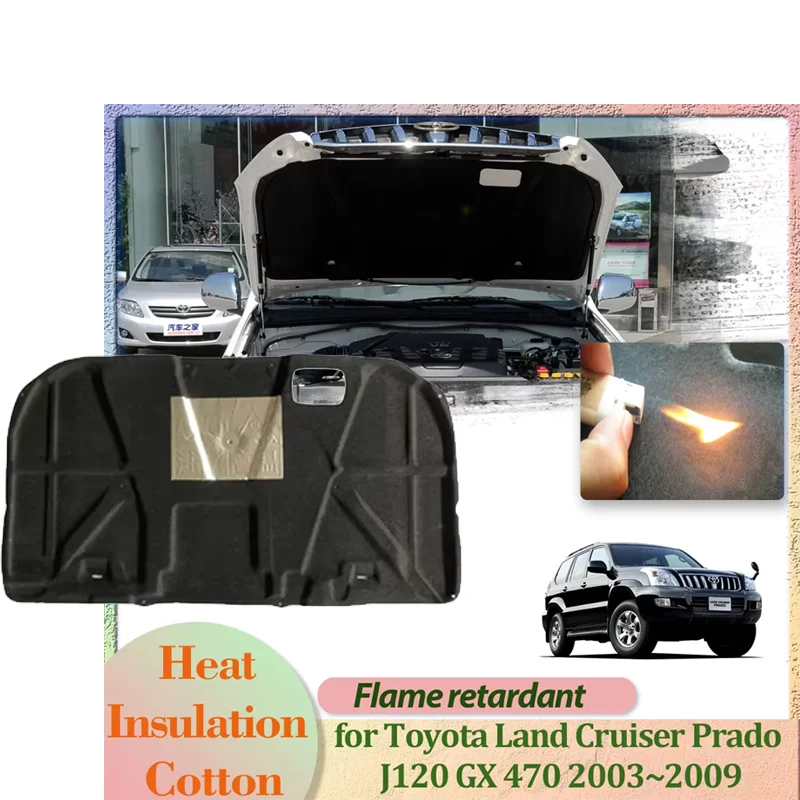 

Коврик-вкладыш для изоляции и шумоизоляции капота двигателя Toyota Land Cruiser Prado J120 LC120 GX 470, запчасть/аксессуар