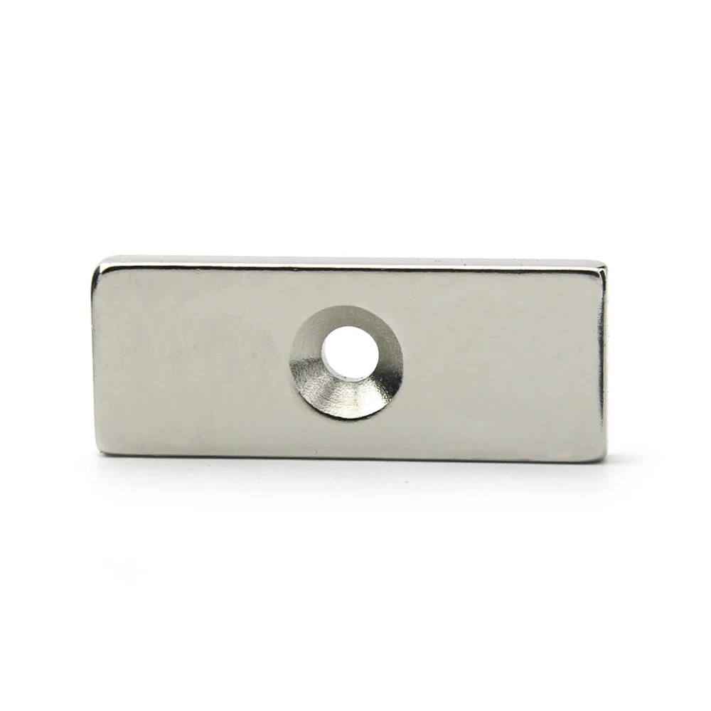 10pcs 50x25x5mm hole:5mm /double hole Block NdFeB Neodymium Magnet N35 50x25x5-5 mm Super Powerful Permanent Magnetic