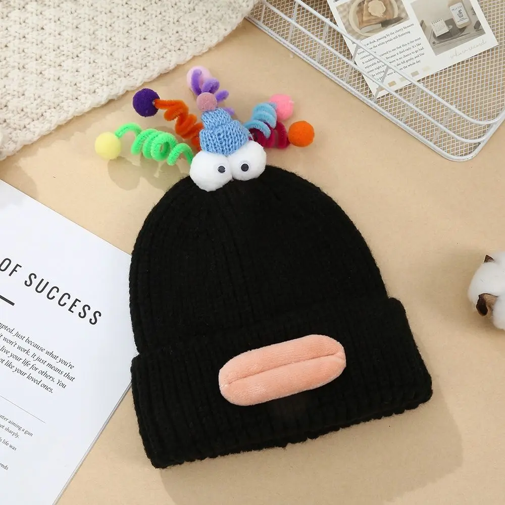 Wool Crotch Sausage Mouth Braid Beanie Sausage Mouth Cloth Accessories Sausage Mouth Hat Knitting Funny Cartoon Knitting Hat