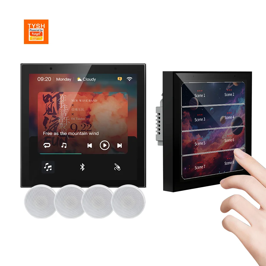 Multi-function Smart Home Control Touch Screen In-wall Central Control Switch Panel With Zigbee Gateway Tuya Switch Panel