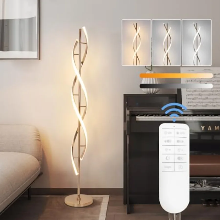 

40W LED Floor Lamp Remote Control Dimmale Spiral Floor Lamp Indoor Tall Lamp Floor Lamps for Living Rooms Family Rooms edrooms