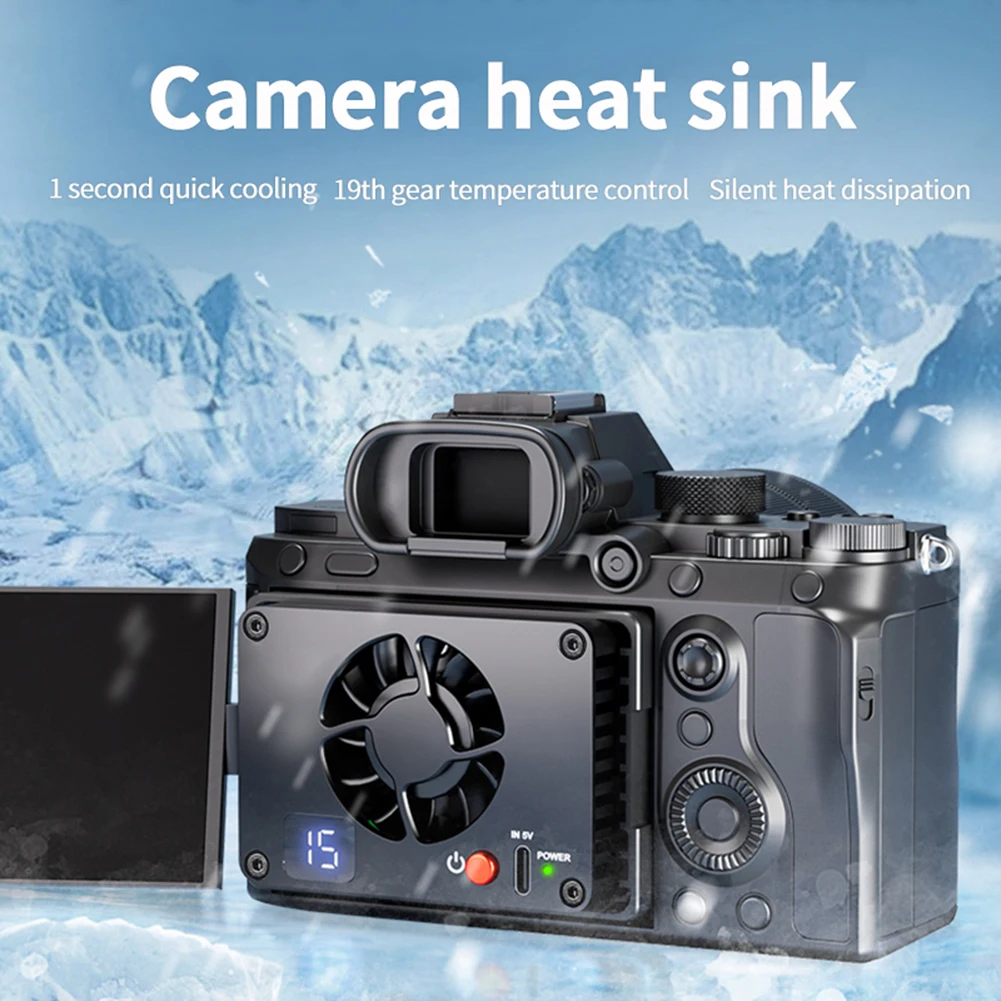 Desiontal Camera Cooler, Live Broadcast Camera Cooling Fan, Radiator, Recording Kit, Heat Sink for ZVE1, A7M4, A7C, ZVE10, R7