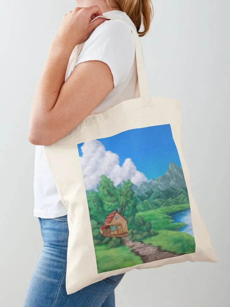 

Сумка-тоут Cabin by the Lake, холщовая сумка через плечо, сумка для покупок, тканевые сумки, роскошные женские сумки