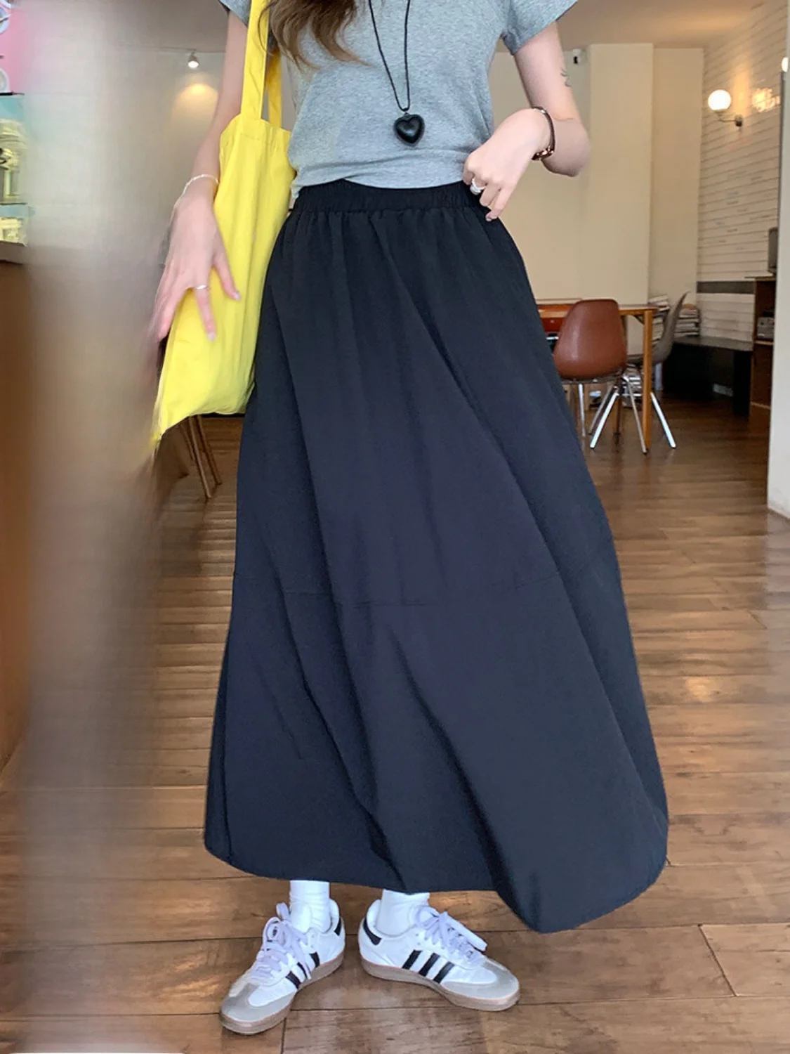 

Casual Loose Waist Elastic Waist f Body Skirt Gentle Temperament Spring New Sle Korean Sle A-Line Skirt for Women