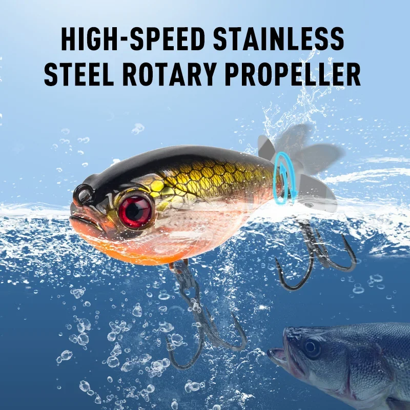 Kingdom Fishing Lure 35mm 5.4g Topwater Whopper Plopper Lure Floating Wobbler Artificial Hard Bait with Popper Pike Fishing