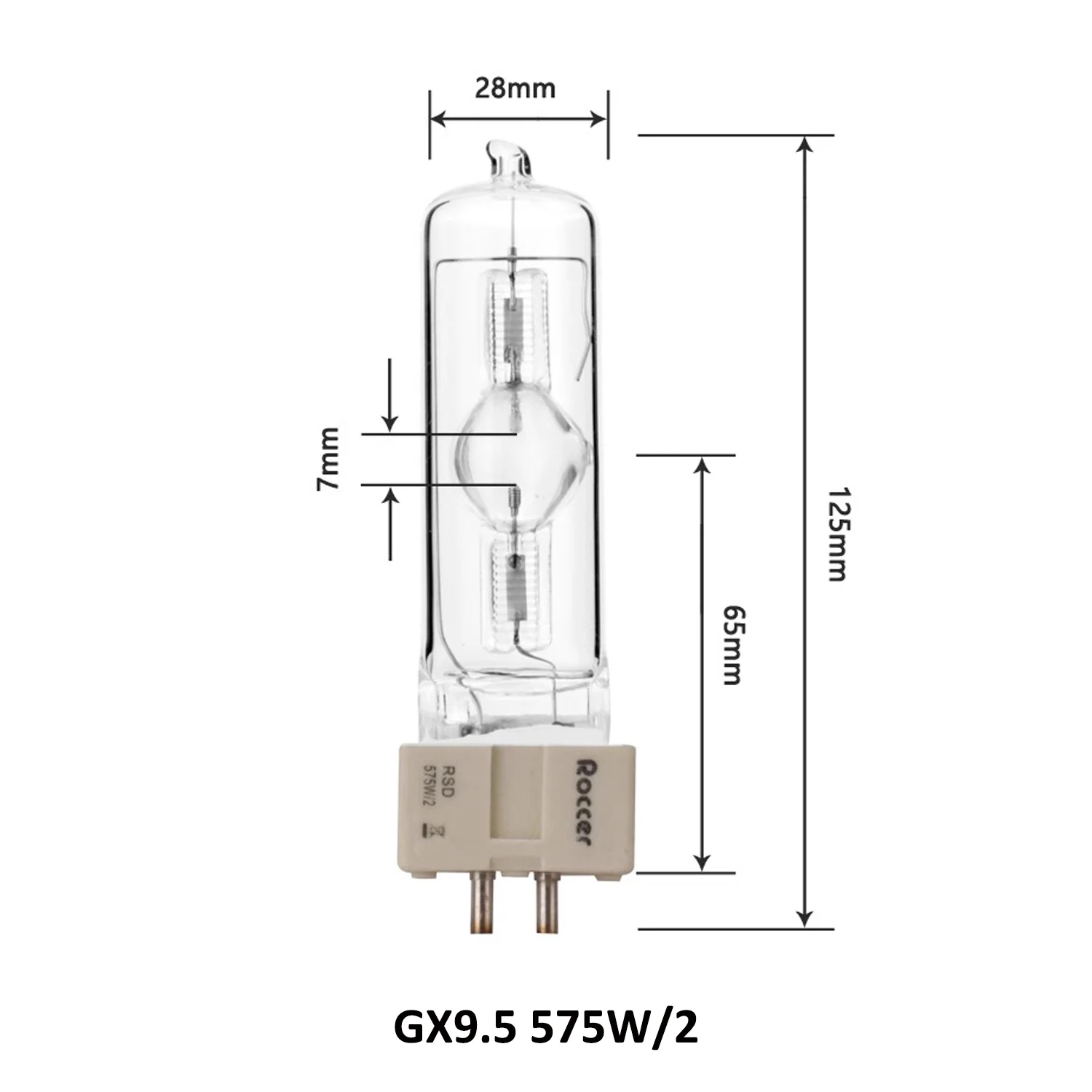 

Модель GX9.5 575 Вт, такая же, как односторонние металлогалогенные лампы MSR для сценических светильников, диспросовые лампы, автошоу