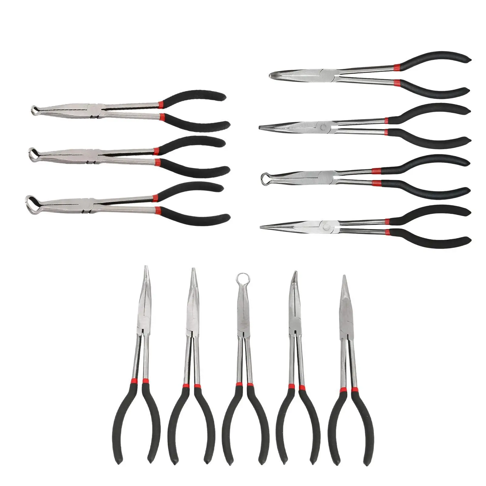 

Long Needle Nose Pliers Set Multifunctional Bent Nose Pliers for Industrial Automotive Garage Electrician Machine Repairing