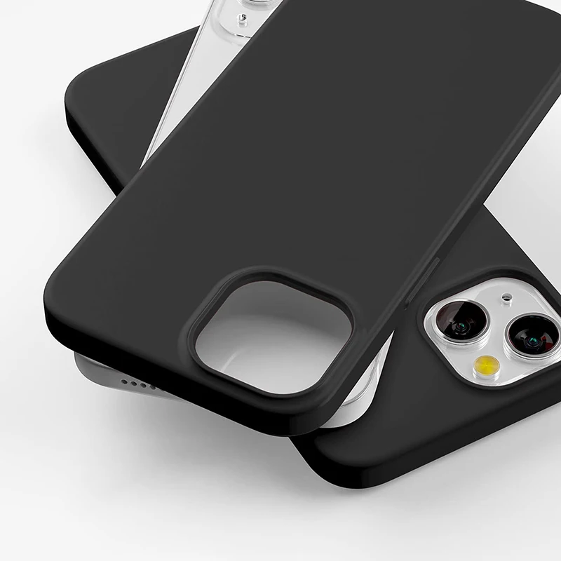 Ultra Thin Matte Silicone Soft Case For iPhone 14 13 12 Mini 11 Pro XS Max X XR SE 3 7 8 6S 6 Plus Solid Black Color Back Cover