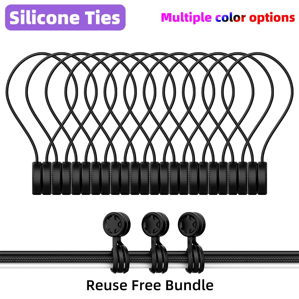 Reusable Magnetic Cable Ties Cord Organizer Silicone Magnetic Cord Tie for Bundling Stuff Book Marker Fridge Magnets Wire Winder