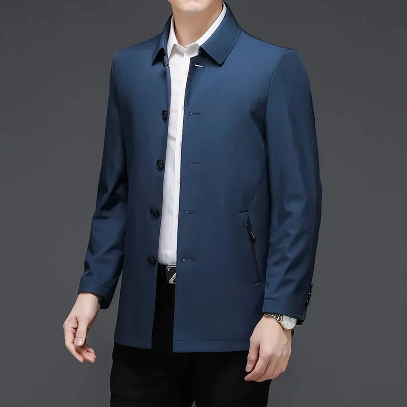 AYUNSUE Mens Clothes Mulberry Silk Spring Autumn Business Casual Jackets for Men Fashion Loose Jacket Coats Jaqueta Masculina Lq