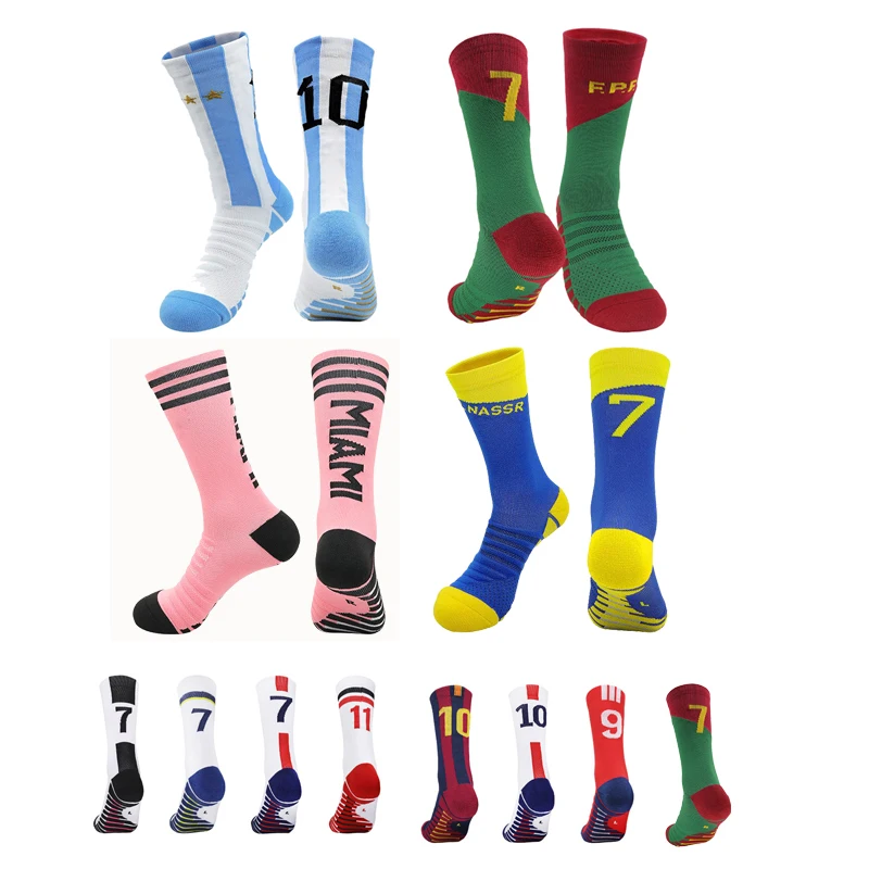 Professional soccer socks Paris Club Star number football sock Men\'s sports socks Men\'s socks Football socks Middle tube socks