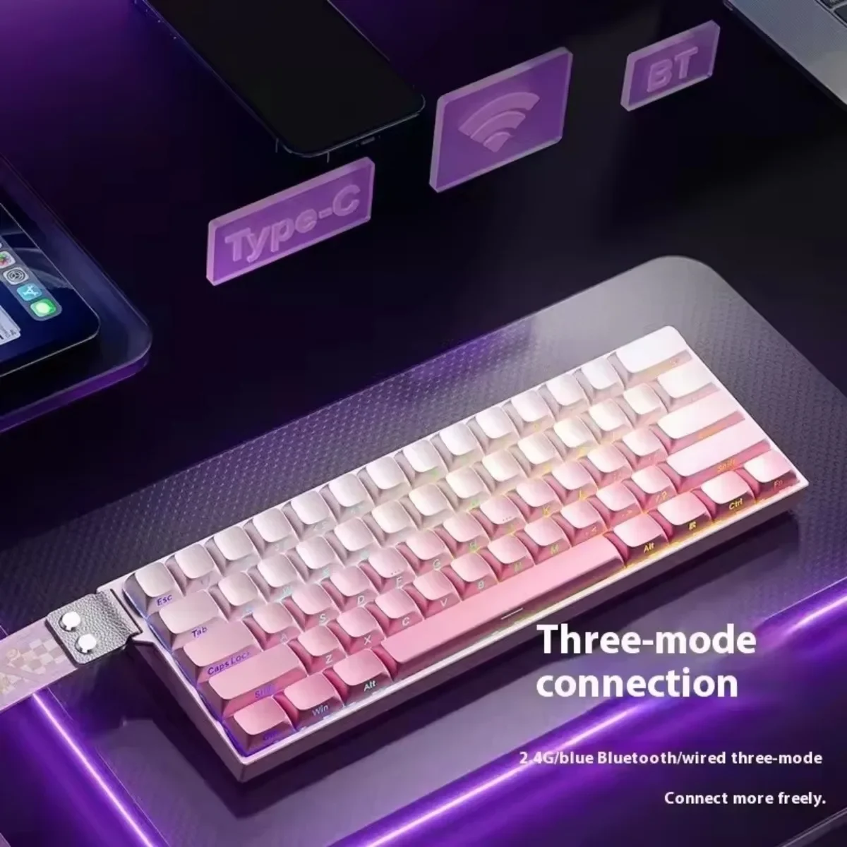 AULA Mini60 HE Klawiatura Mechaniczna Bezprzewodowa RGB Tri Mode z Przełącznikiem Magnetycznym 8000Hz 0.01mmRT Klawiatura dla Graczy PC na Prezent