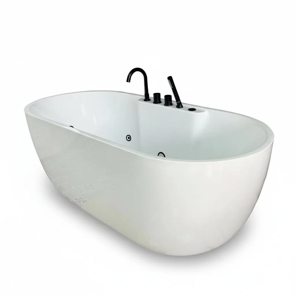 Acrylic Bathtub, 1.5m/59inch Freestanding Bathtub, Corner Bathtub, Deep Soaking Tub, Indoor Modern Bath Tub, CE CUPC ISO9001