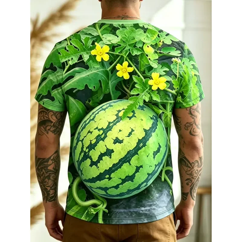 Watermelon 3D Print T Shirt Men Women Quick Dry Short Sleeve Outdoor Street Casual Fashion Role Play Top Summer Cool Tee