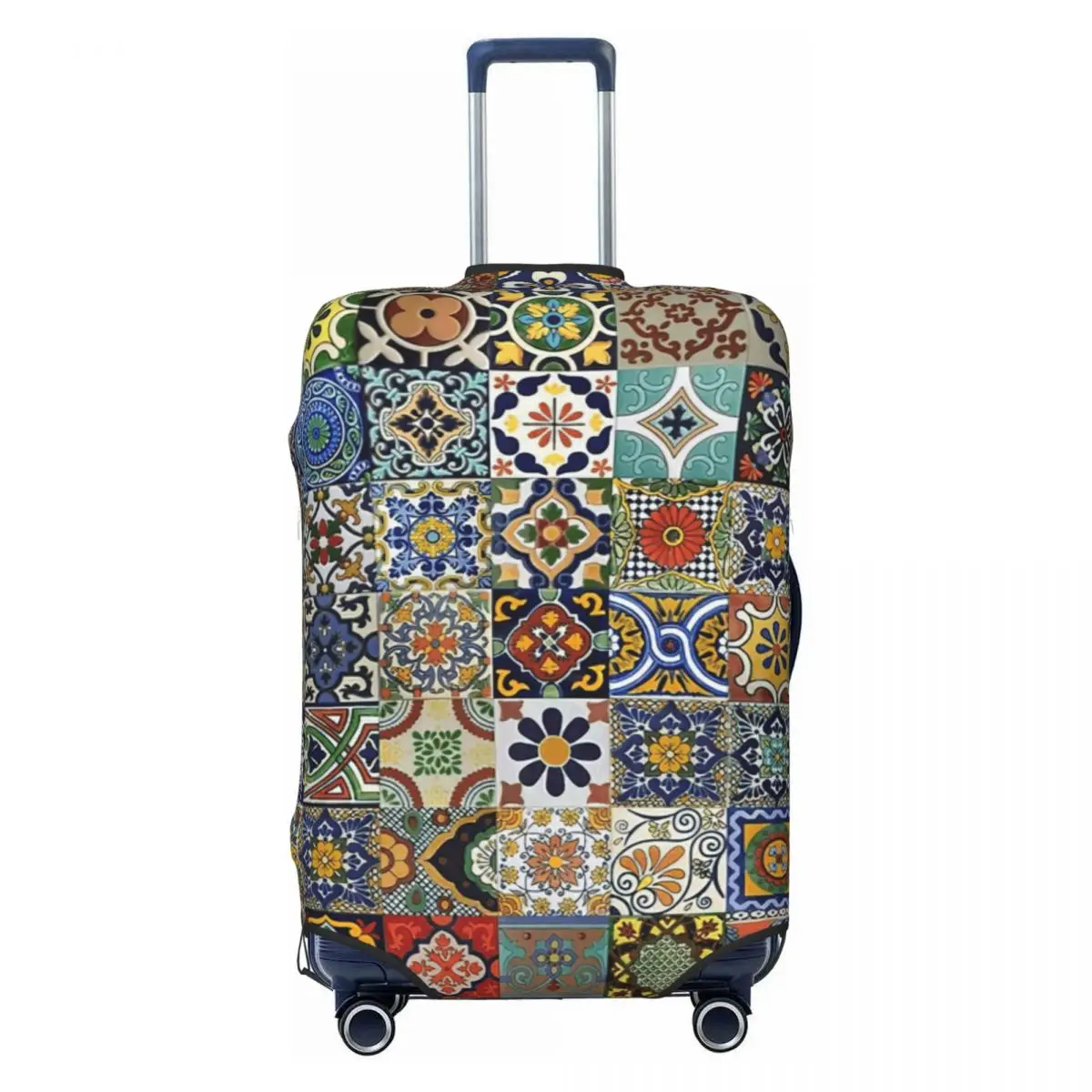 

Mexican Tiles Shower Print Luggage Protective Dust Covers Elastic Waterproof 18-32inch Suitcase Cover Travel Accessories