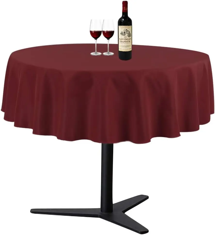 

Waysle Burgundy 70 Inch Round Tablecloth, Washable Polyester Table Cover, for Wedding, Restaurant, Party & More Cases Paper bags