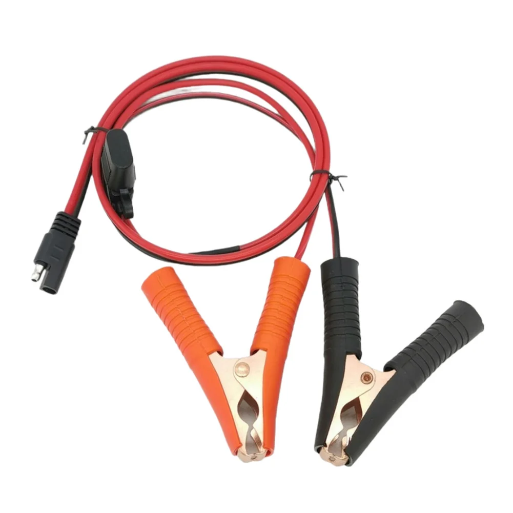 For SAE to 90mm Crocodile Clip Solar Panel Extension Cable 14AWG 1M for Car For Battery Charging and Portable Power Stations