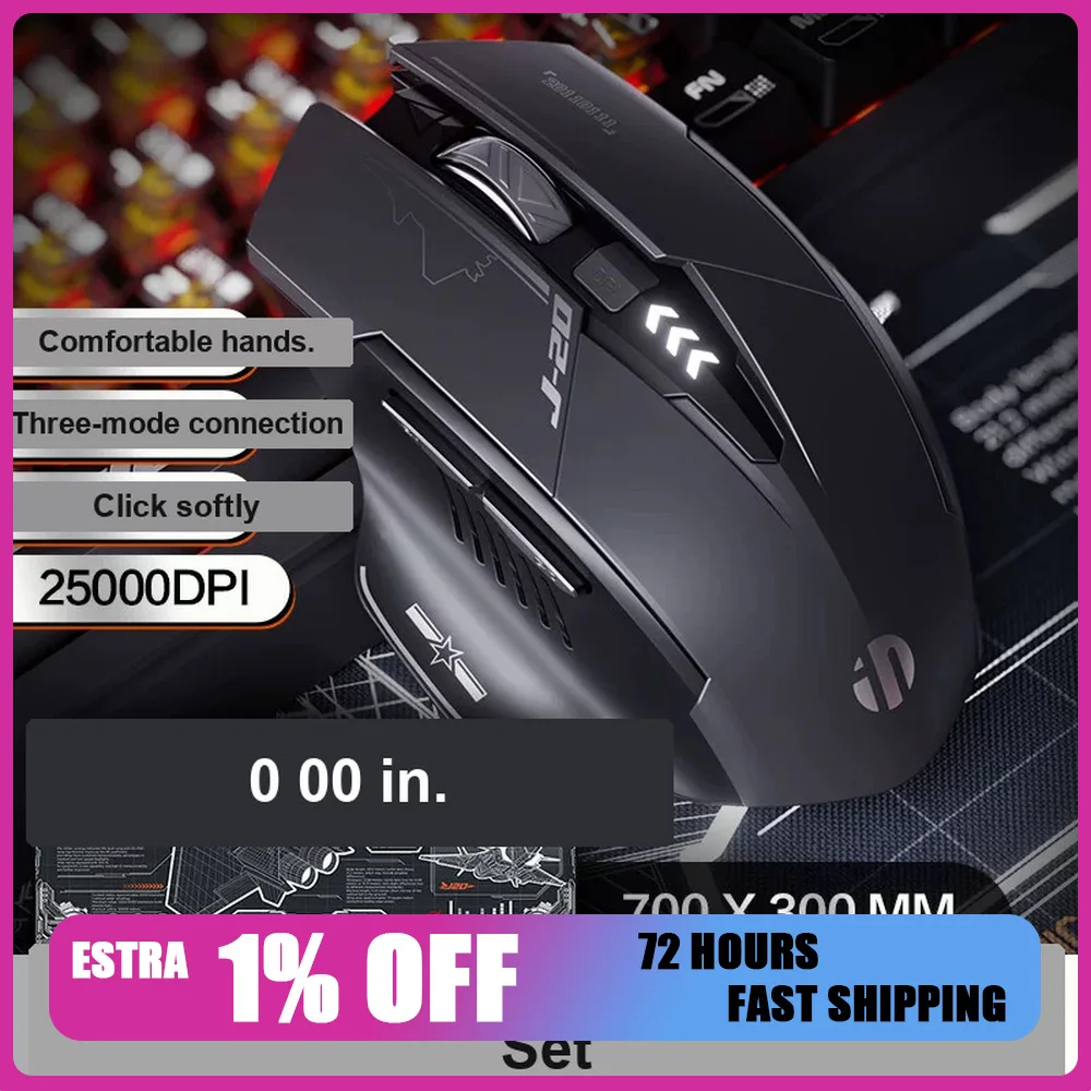 Inphic J-20 Theme Edition Mouse Tri Mode Wireless Gaming Mouse 500mAh Long Battery Life 25000 DPI For Office Accessories Gift