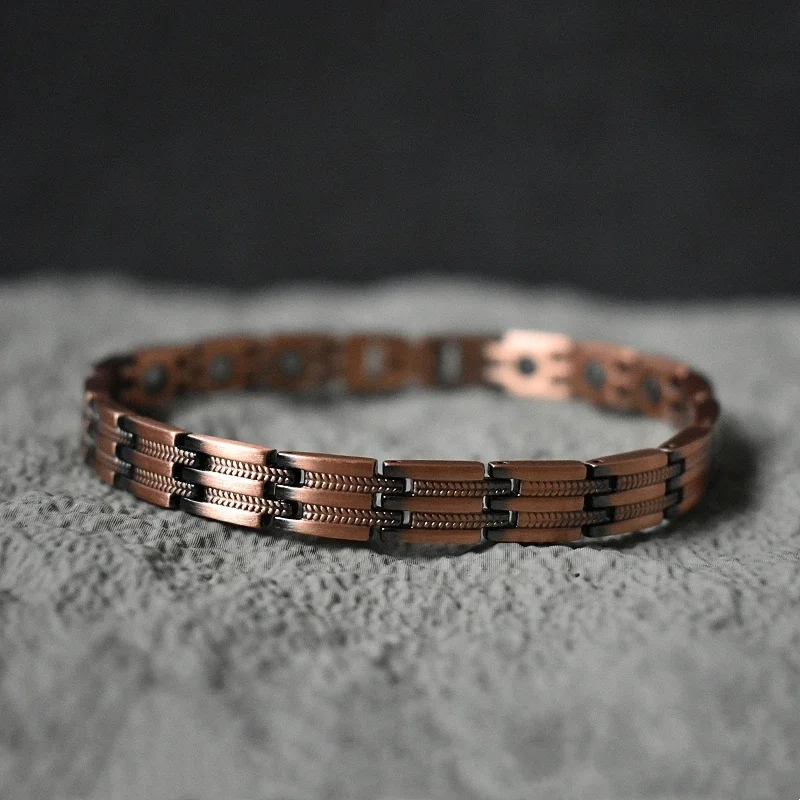 Vintage Copper Bracelet for Men, Germanium Magnetic Chain Link for Health & Energy, Arthritis Therapy Jewelry Gift