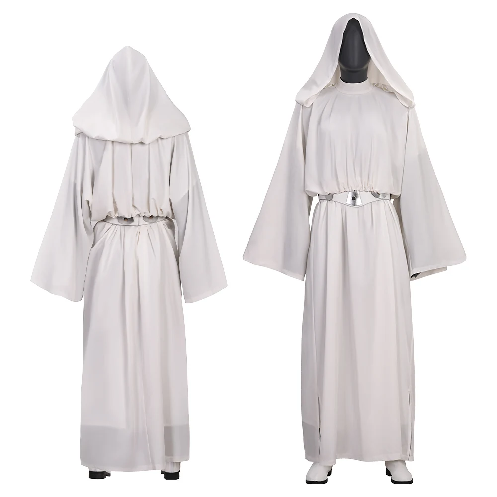 Disfraz de Cosplay Premium de Leia Organa Solo, Conjunto Completo para Mujer, Túnica con Capucha, Tallas Personalizadas, Halloween, Comic Con