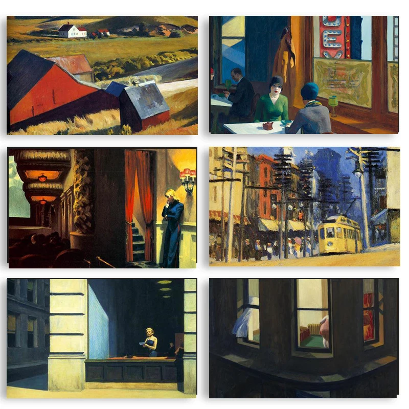 Famous Edward Hopper Canvas Painting Modern Abstract Posters and Prints Cuadros Wall Art Picture for Living Room Home Decoration