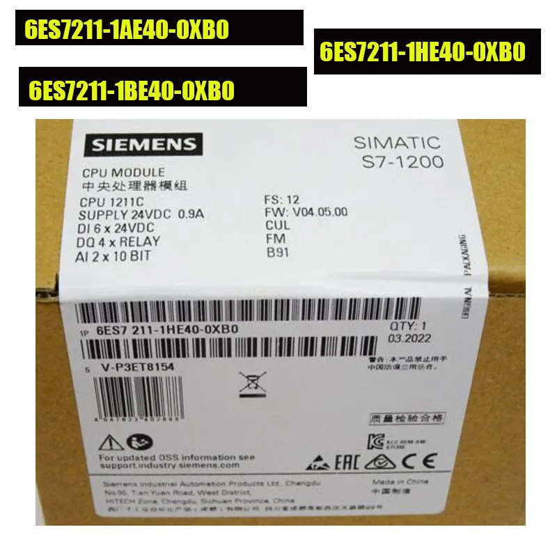 

6ES7211-1HE40-0XB0 6ES7211-1BE40-0XB0 6ES7211-1AE40-0XB0 1 piece brand new S7-1200 Compact CPU new in box