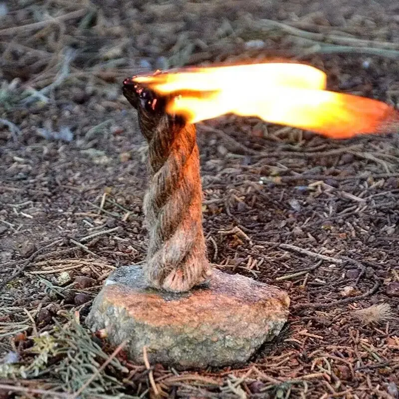 Ao ar livre portátil de emergência fogo acampamento & piquenique queima madeira lareira corda cera ferramentas construção fogo corda cera ferramentas ao ar livre