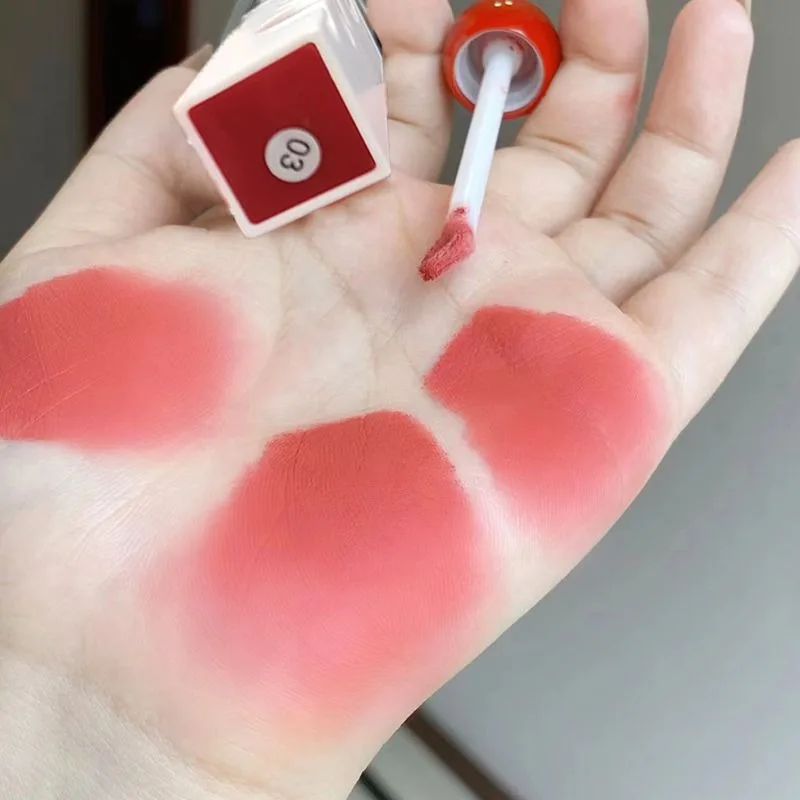 Sexy Red Matte Velvet Lip Gloss Waterproof Liquid Lipstick Lips Tint Mud Makeup Four Corners Lip Glaze Matte Lip Glaze Cosmetics