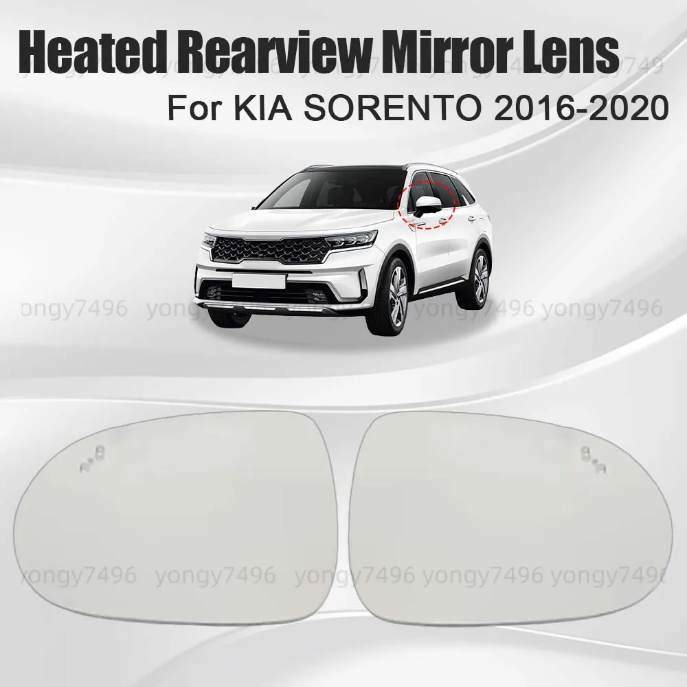 

Car Wide Angle Heated Rearview Mirror Lens For KIA SORENTO 2016 2017 2018 2019 2020 Cars Accessories Replace Mirrored Glass