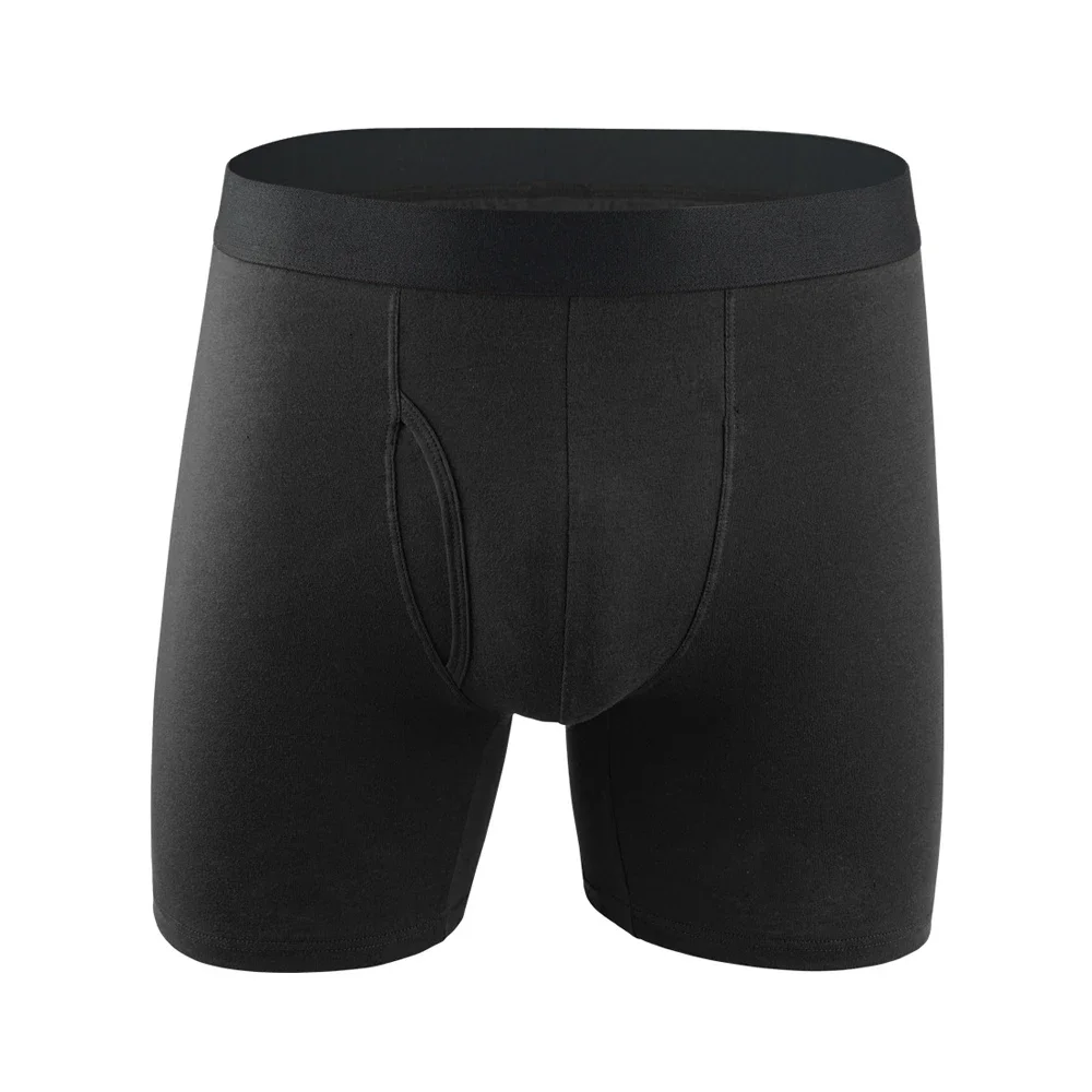 

Long Boxer For Man Cotton Men's Panties Family Print Boxershorts Mens Open Front Underwear Sexy Male Underpants Shorts