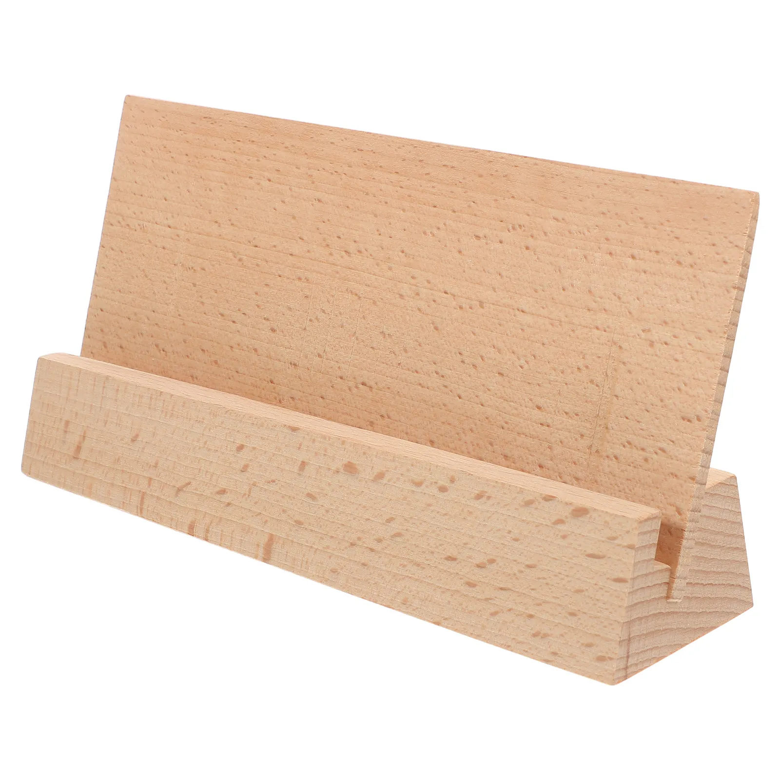 

Wooden Desk Calendar Stand Natural Wood Base for Memo Cards Business Cards Photo Display Desktop Organizer Card Holder Office