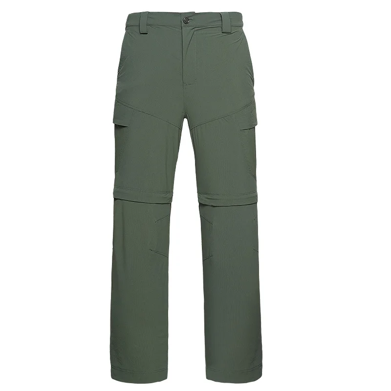 Male Camping Cargo Pants Detachable Outdoor Double Wear cycling hiking outing fishing Mens Thin Elastic Quick-drying Pants