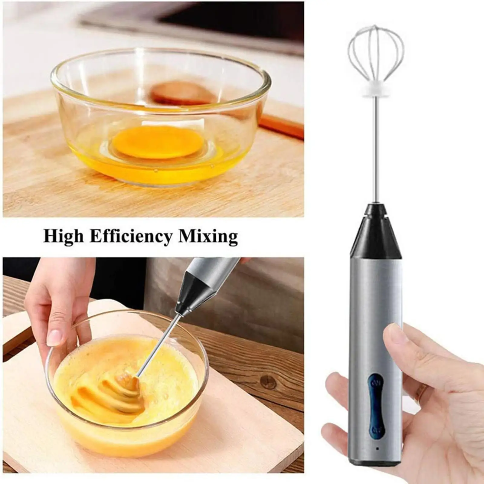 Milk Frother Egg Beater Type C Rechargeable Whisk mixer Blender for Latte