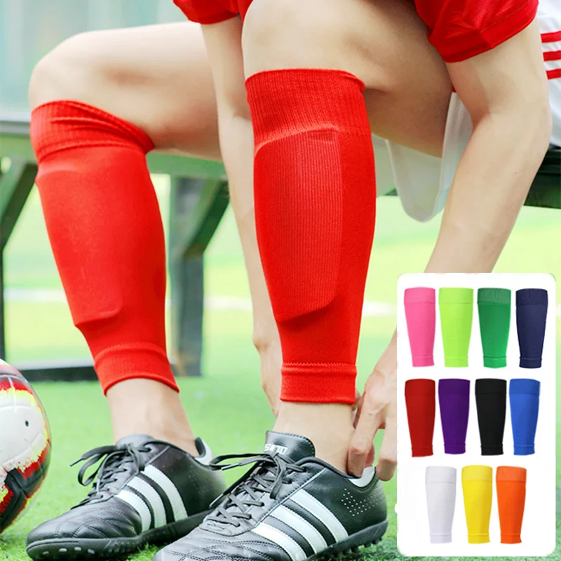 1Pair Elasticity Sports Safety Shin Pads Sleeves Football Shin Holder Instep Socks Nylon Fitness Leg Guard Sleeves for Adult Men
