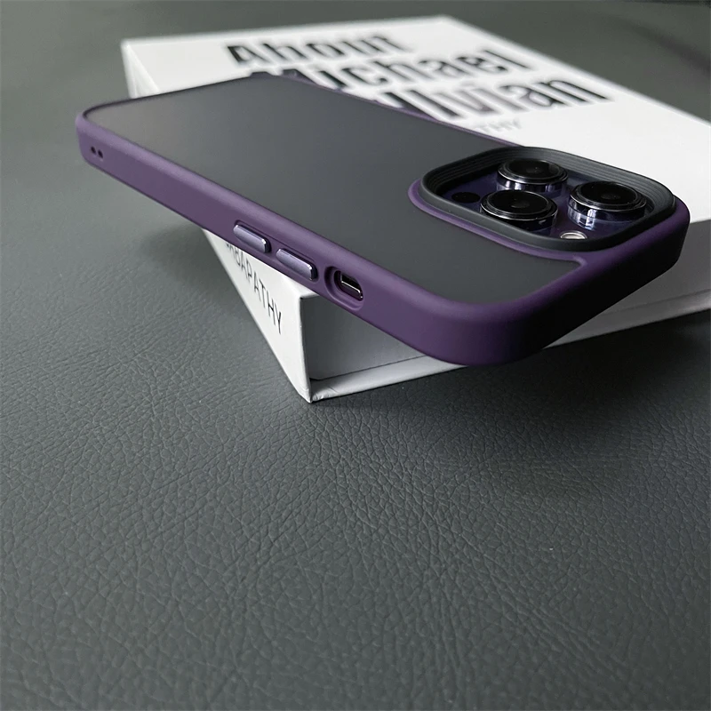 Rüstung stoßfeste Hybrid-Hülle für iPhone 15 14 16 Pro Max, matte Rückseite auf Coque, iPhone 16 Plus, Displayschutzfolie – Detail 7