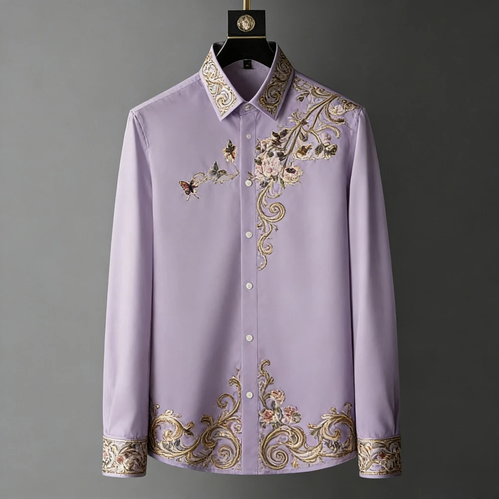 

2026 Men's Natural Rattan Gradient 3D Printed Shirt Long Sleeve Lapel Button Hawaiian Beach Shirt Outdoor Party Men's Clothes