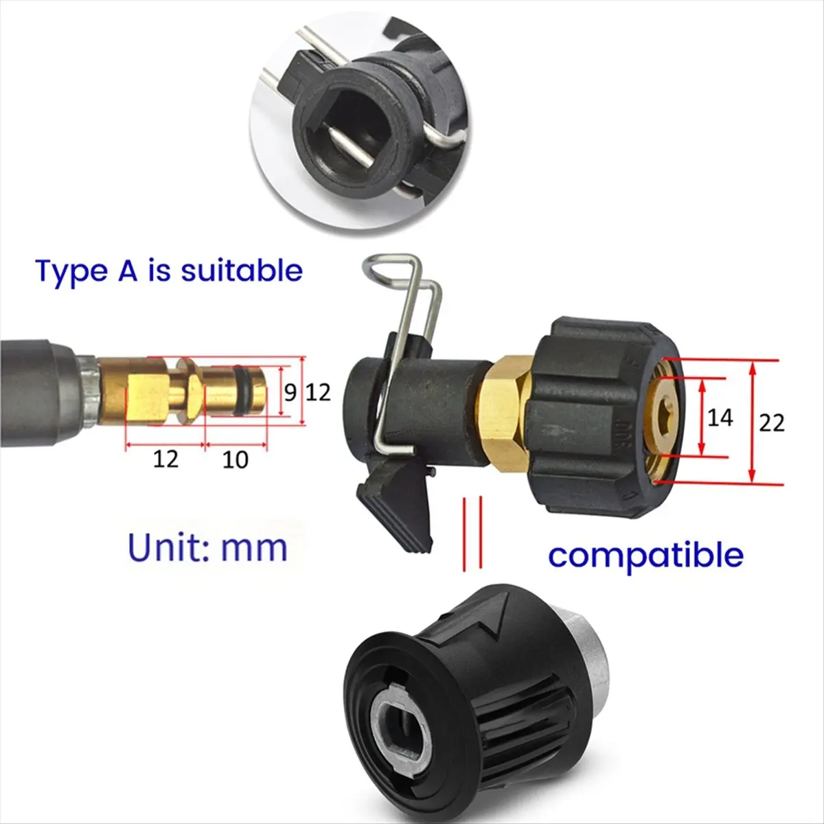 【A03R】 Pressure Washer Outlet Hose Connector Converter for K-Series K2-K7 High Pressure Washer Hose