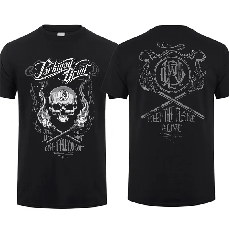 

2023 Fashion Men T Shirt Double-sided Vice Grip Black By Parkway Drive Oversized T-shirt Graphic Youth Cloth Streetwear S-3XL