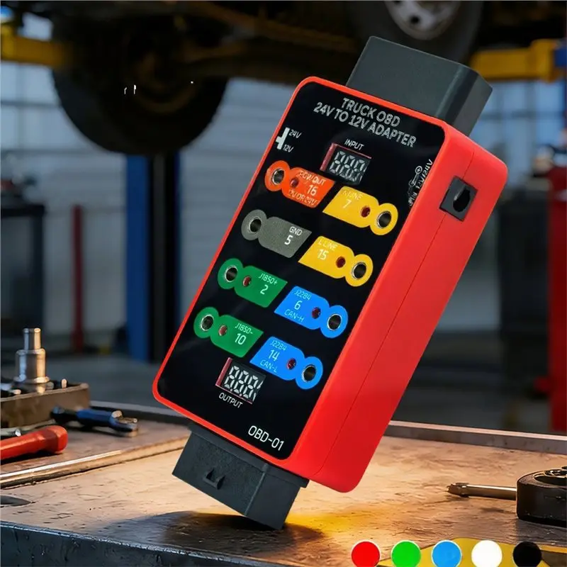 A33K-Universal OBD Jumper Box Tester, Car OBD 24V To 12V Adapter Professional Auto Repair Tools, Fault Detection Instrument